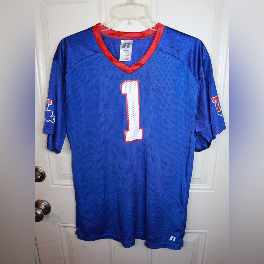 Russell Athletic Blue and Red Louisiana Tech Jersey Youth XL